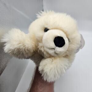 Aurora‎ Slushy Polar Bear Puppet Plush Cream White 15" Stuffed Animal Toy Tag